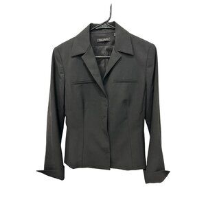 Tahari Women's Black Blazer Wool Blend Jacket Size 6